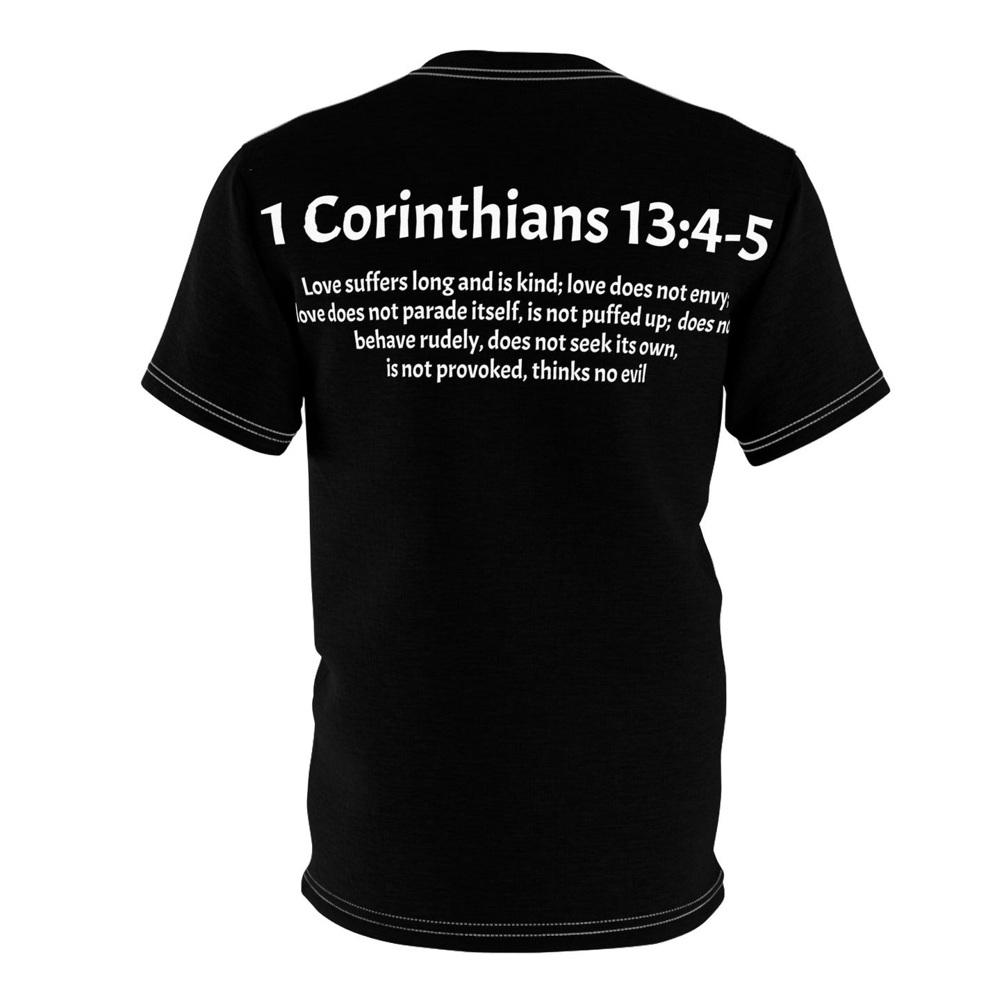 Unisex Cut & Sew Tee (AOP) 1 Corinthians 13:4-5