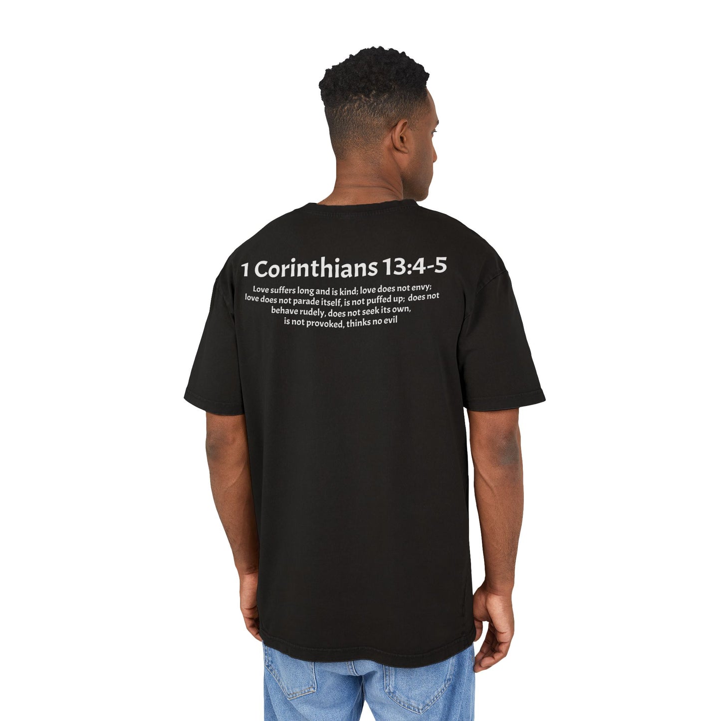 Men's Acid Washed Heavy Oversize 1 Corinthians 13:4-5