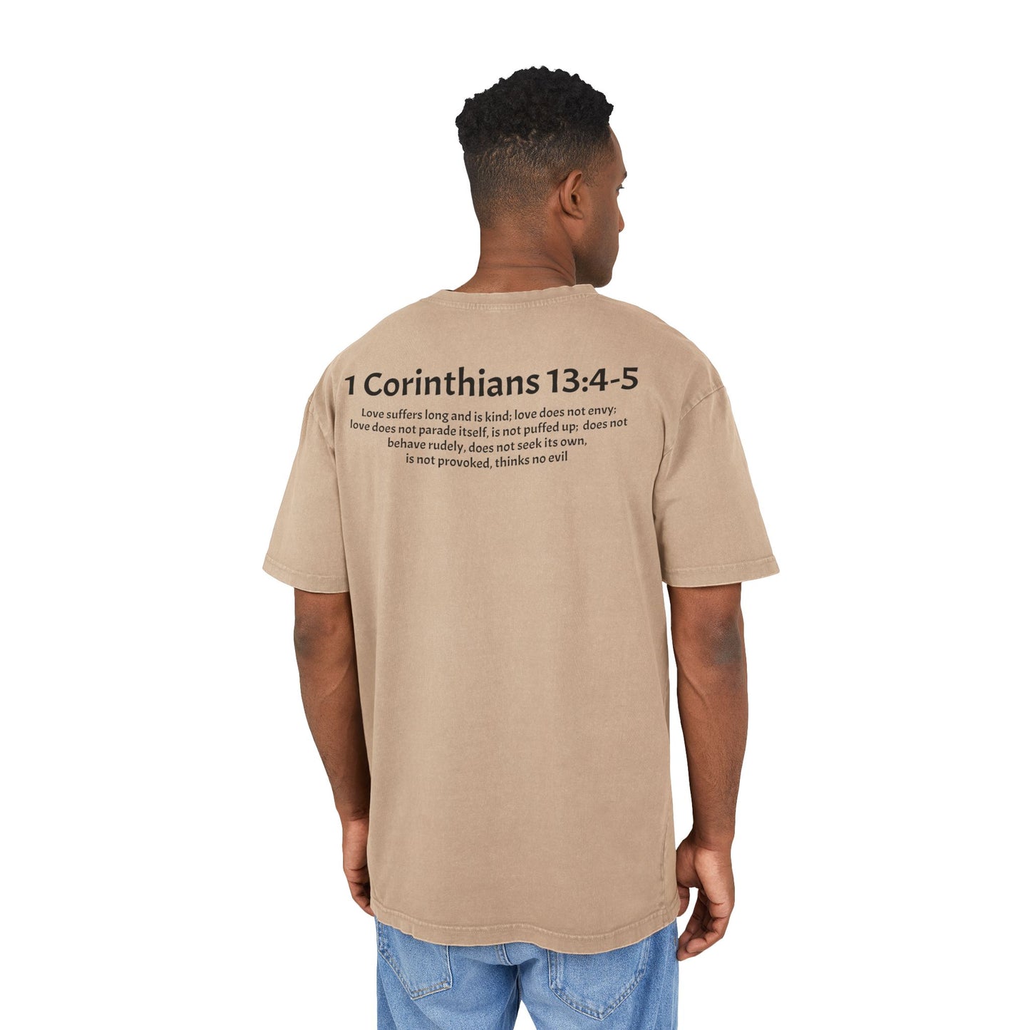 Men's Acid Washed Heavy Oversize 1 Corinthians 13:4-5