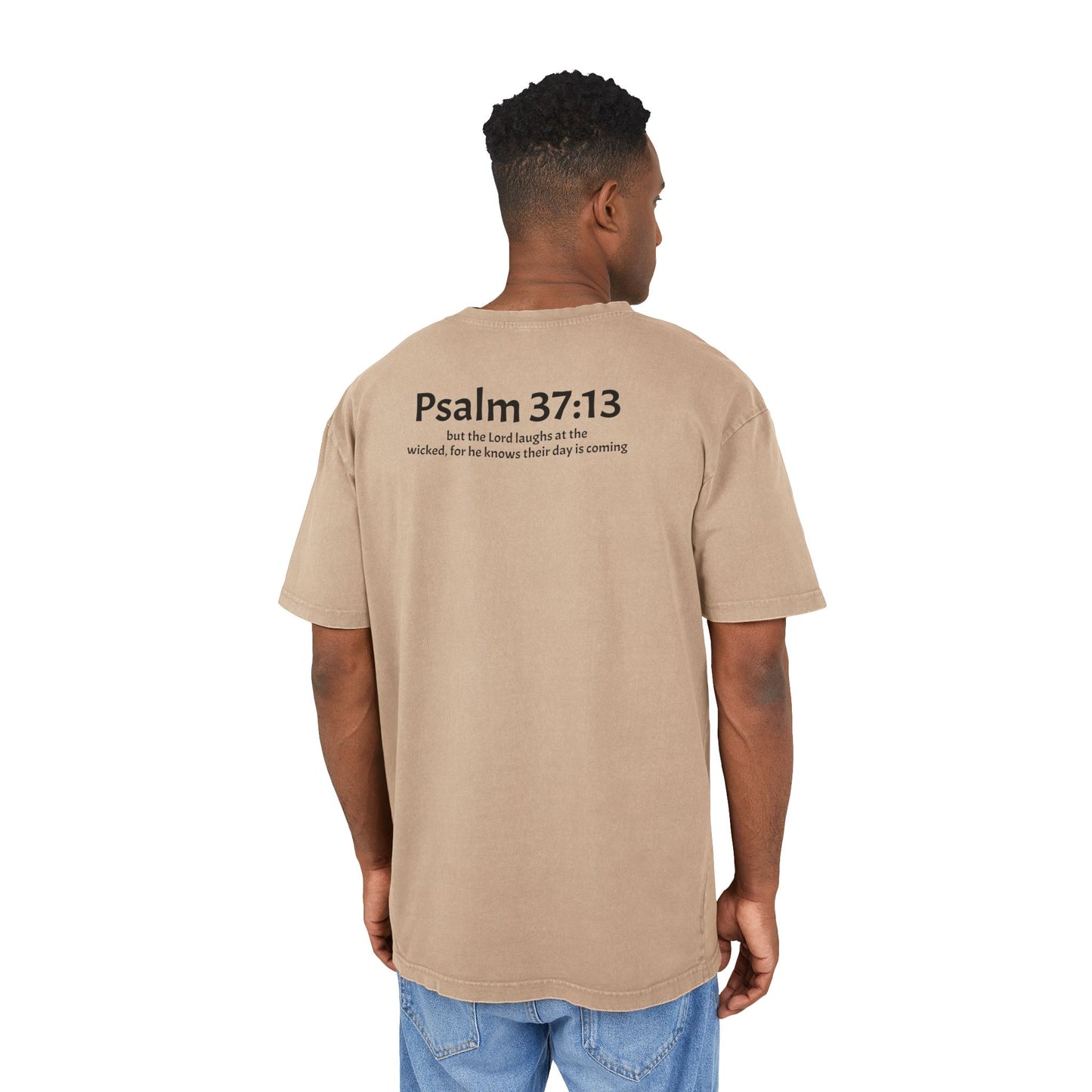 Men's Acid Washed Heavy Oversize Tee Psalm 37:13