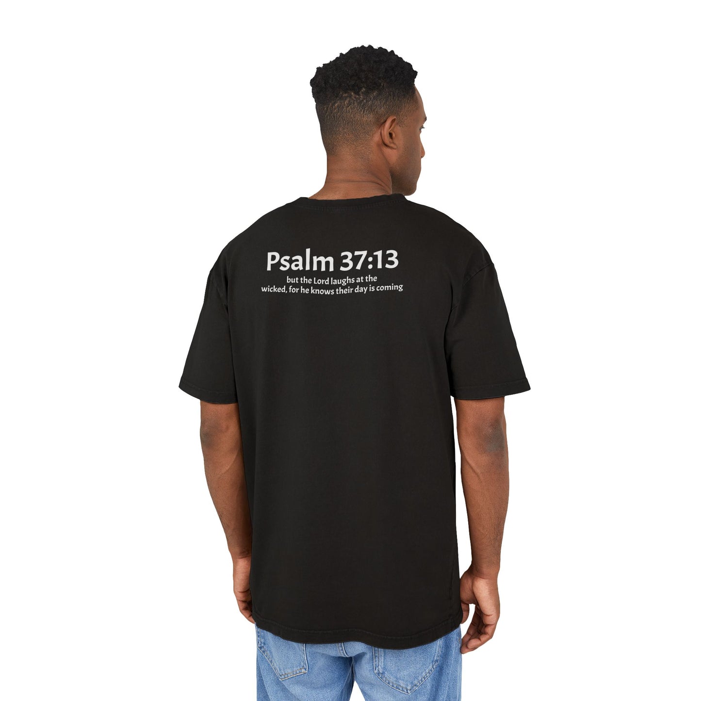 Men's Acid Washed Heavy Oversize Tee Psalm 37:13