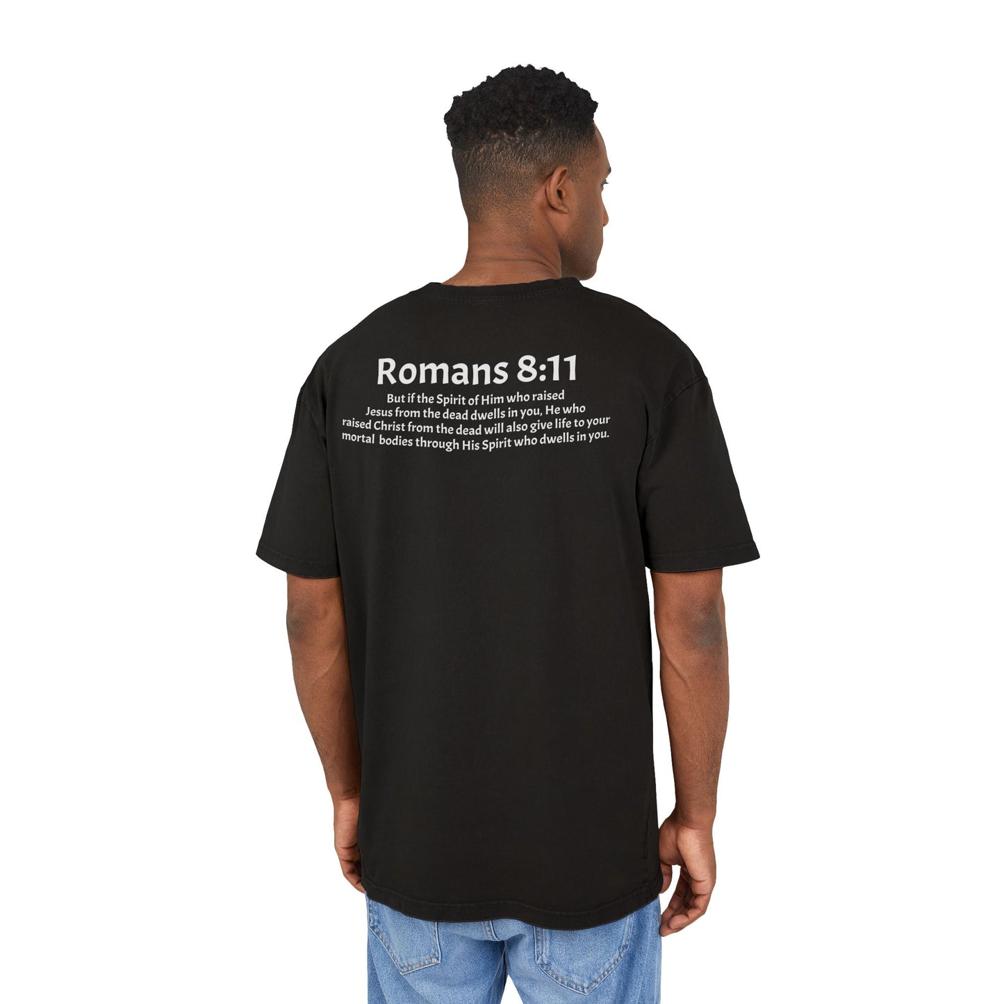 Men's Acid Washed Heavy Oversize Tee Romans 8:11