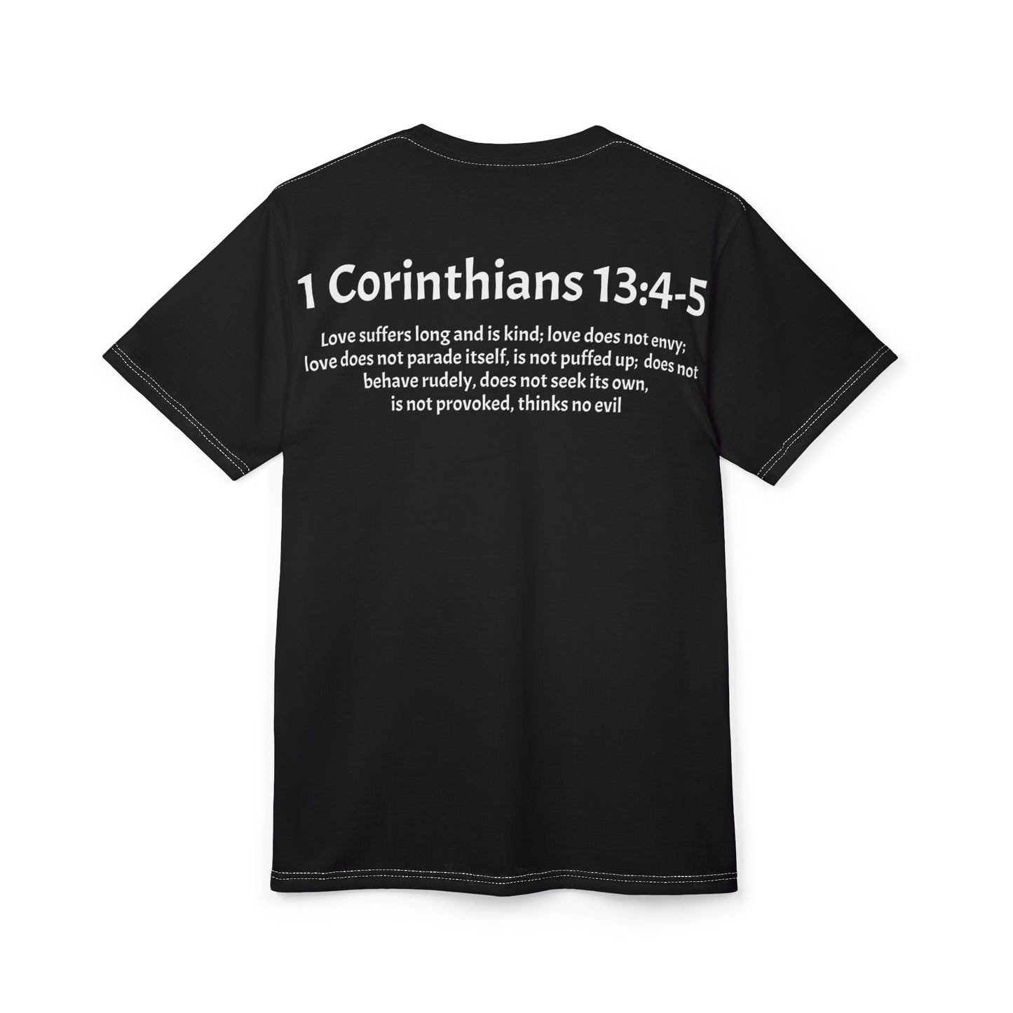Unisex Cut & Sew Tee (AOP) 1 Corinthians 13:4-5